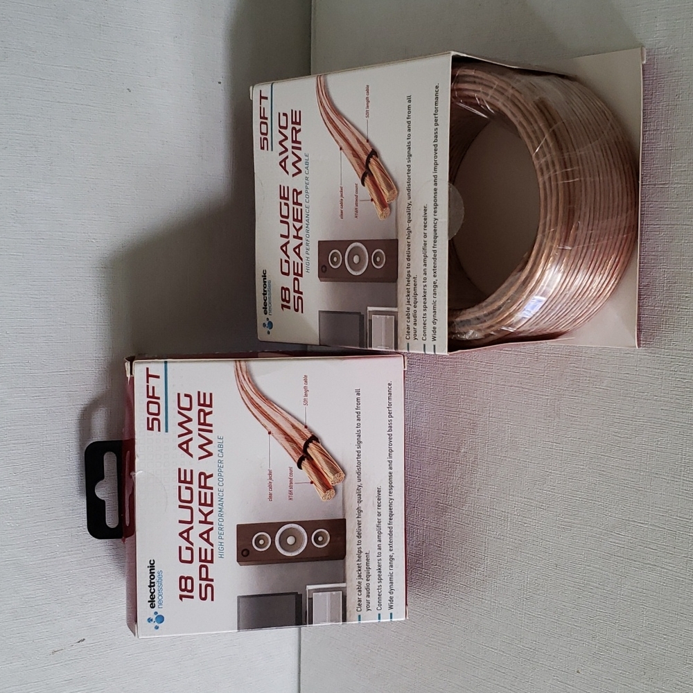 ELECTRONIC NECESSITIES 18 GAUGE SPEAKER WIRE 2-50 FT. ROLLS 1